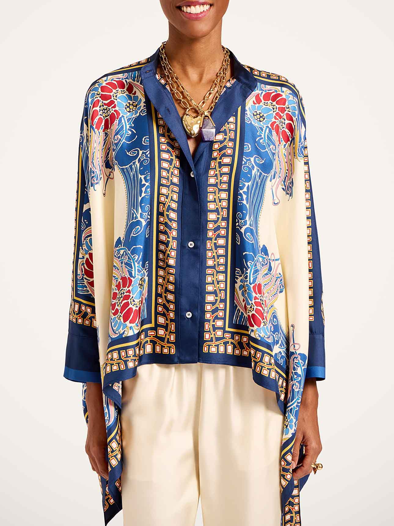 Elegant Bohemian Print Wide-Leg Pants