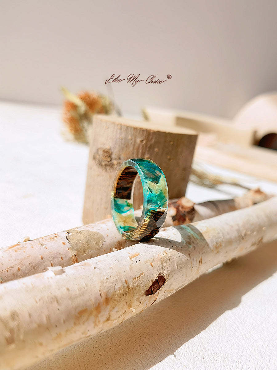 Marine Bio Resin Dried Flower Ring