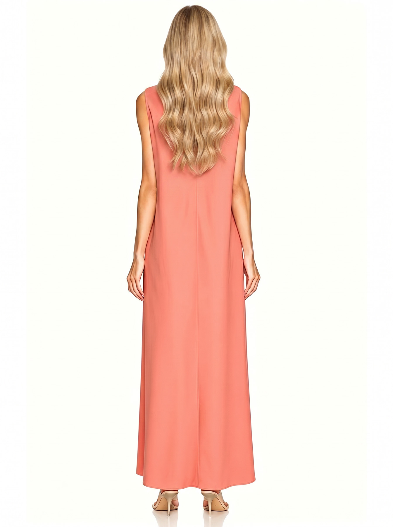 Elegant V-Neck Contrast Trim Maxi Dress