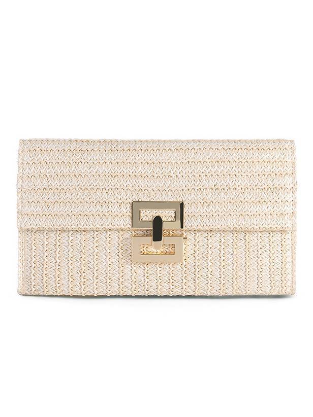 Straw Minimalist Clutch Chain Bag
