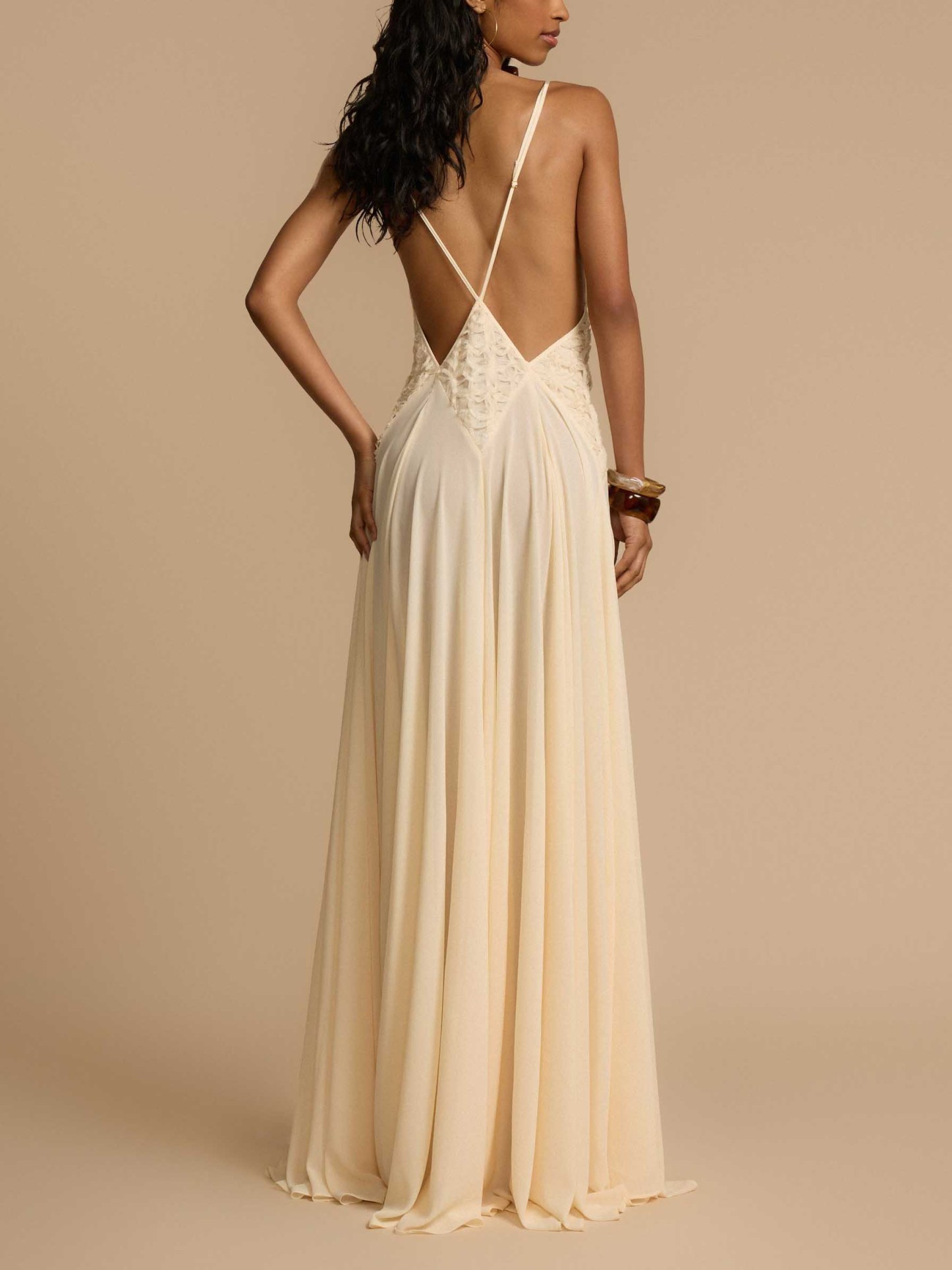 Elegant V-neck Flowy Maxi Dress