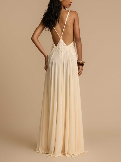 Elegant V-neck Flowy Maxi Dress