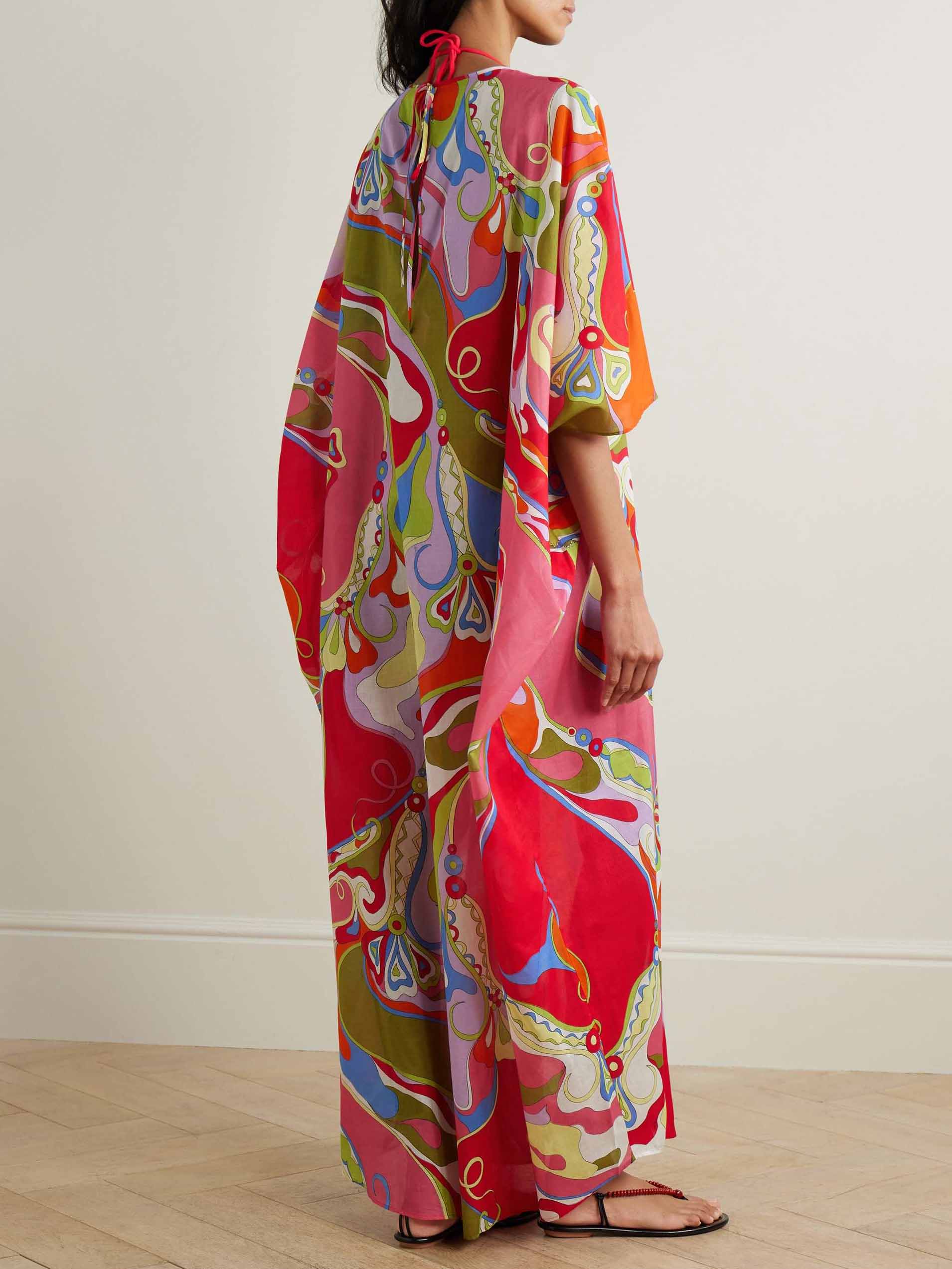 Exquisite Abstract Floral Swirl Print Maxi Dress