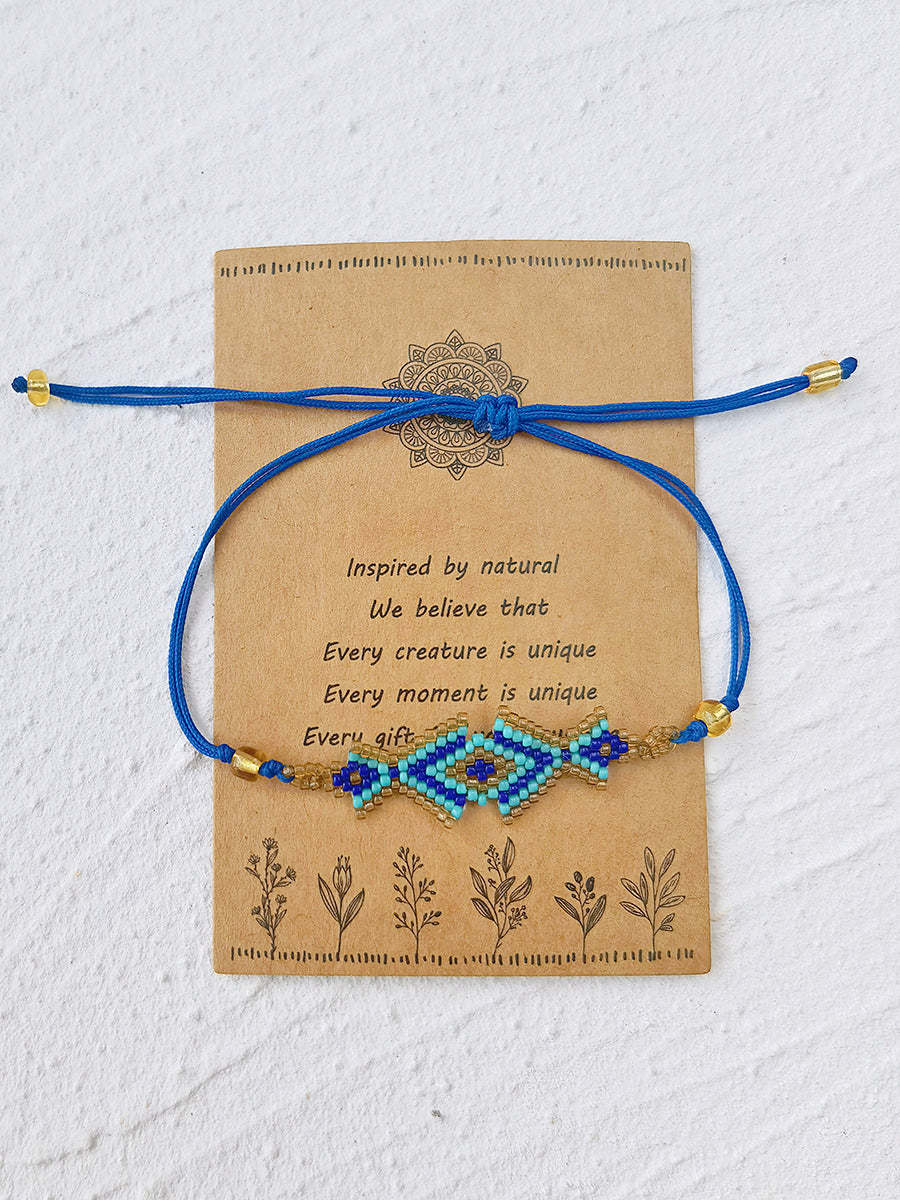 Adjustable Drawstring Beaded Bracelet Trio Bracelet
