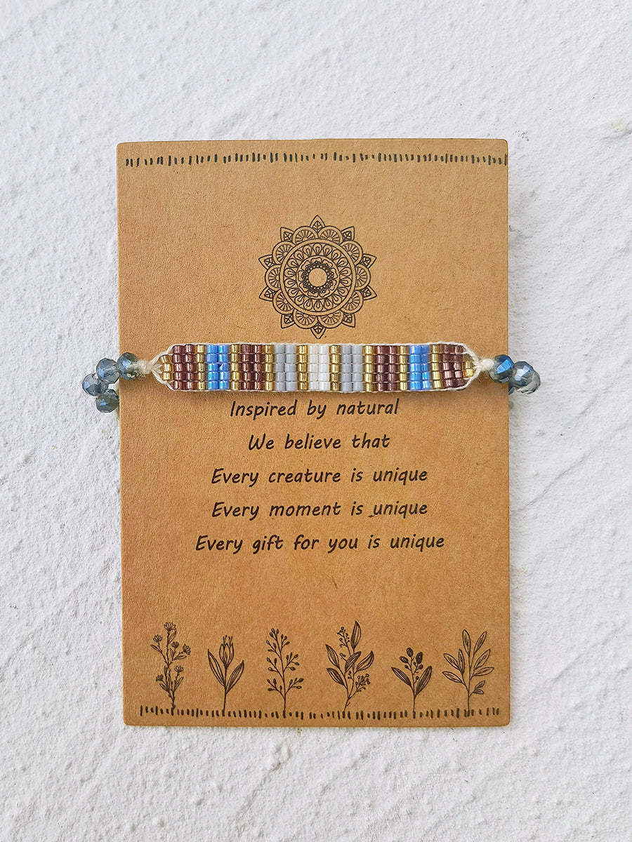 Adjustable Drawstring Beaded Bracelet Morse Code