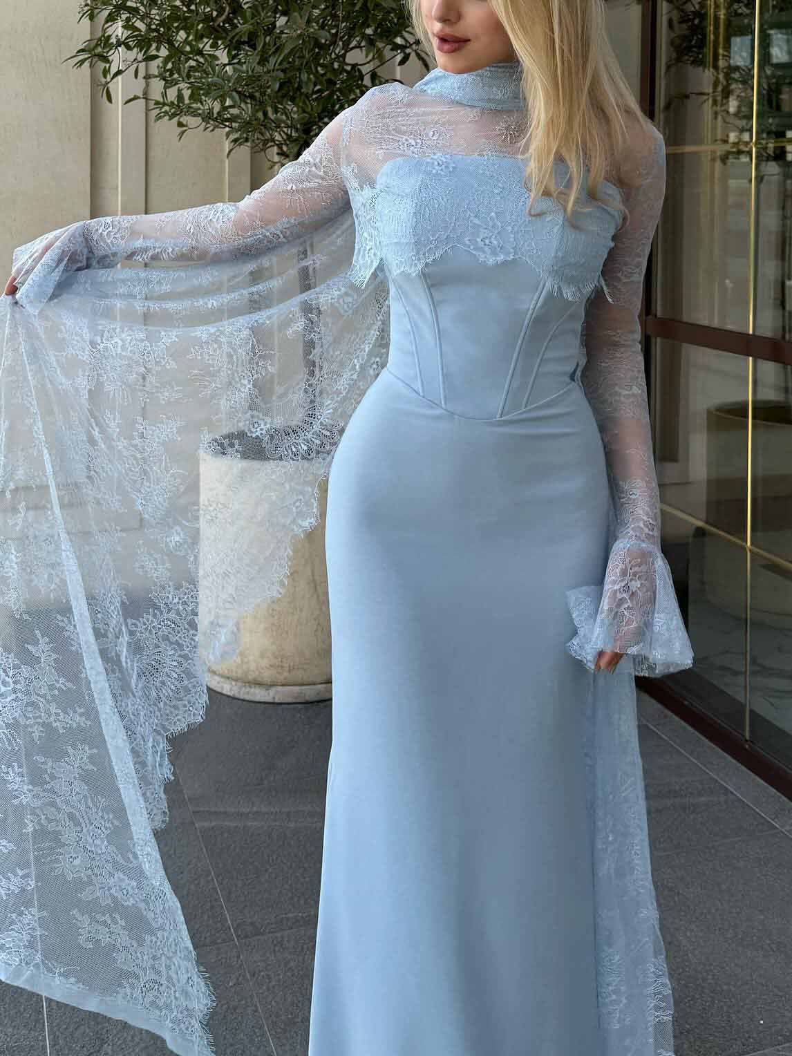 Elegant Sheer Lace Long Sleeve Shrug Top