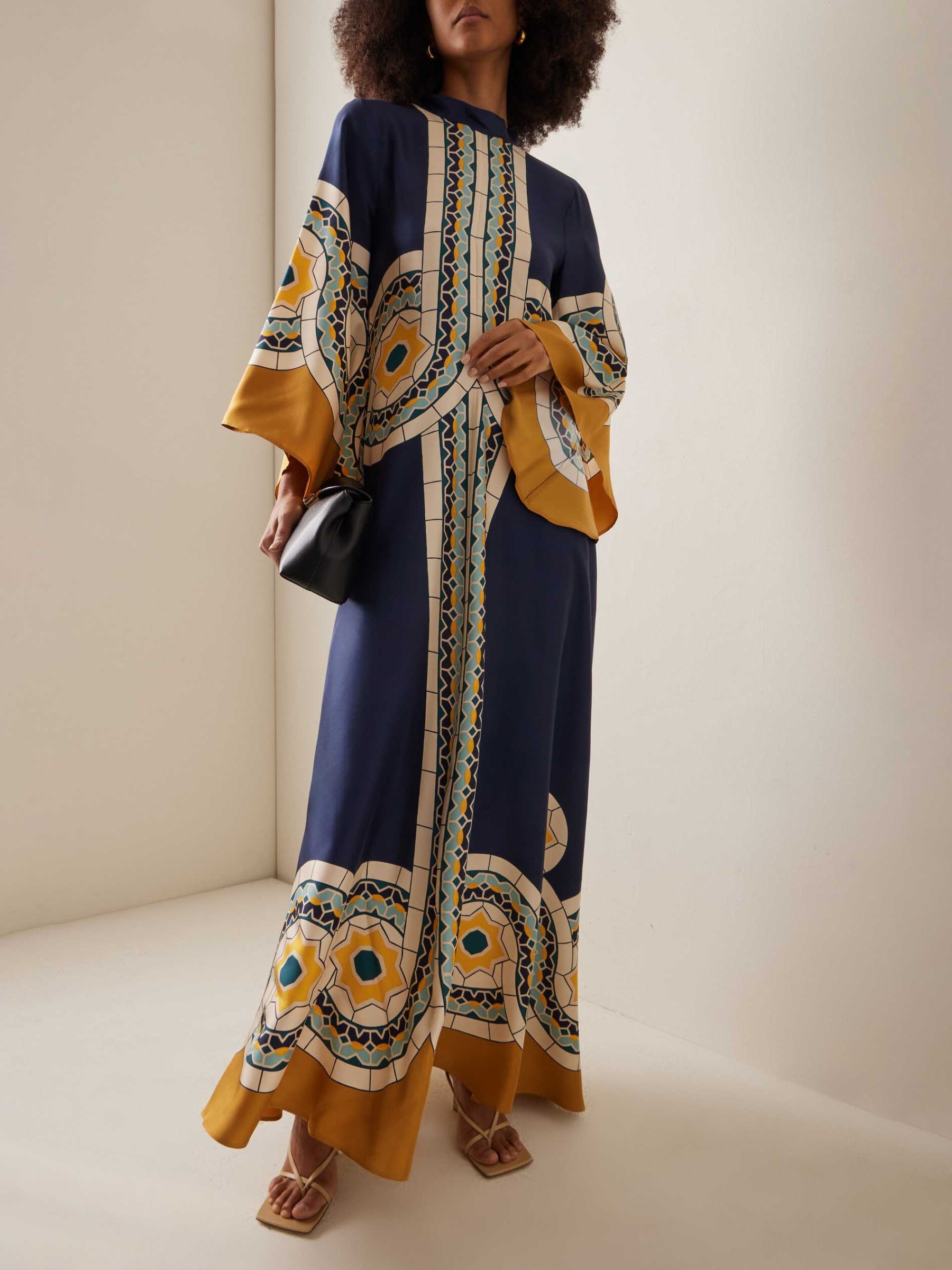 Elegant Vintage Art Print Maxi Dress