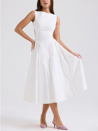 Sleeveless Round Neck Midi Dress main image 0
