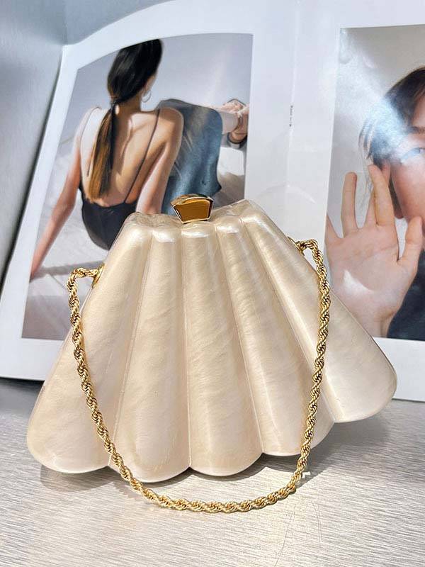 Shell Element Chain Bag Hand Bag