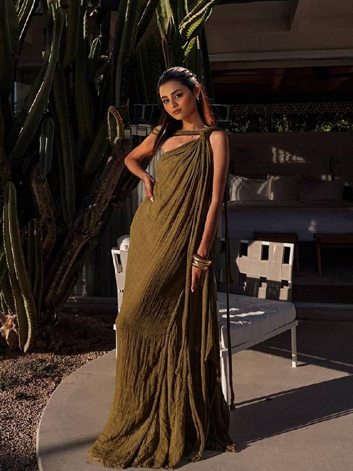 Vacation Style Off-Shoulder Braided Design Maxi Dress