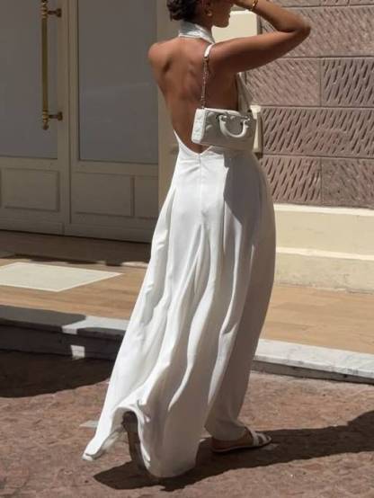 Elegant Halter Neck Backless Maxi Dress