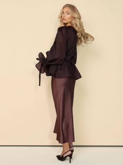 Tulle Shirt Sling Dress And Belt Set