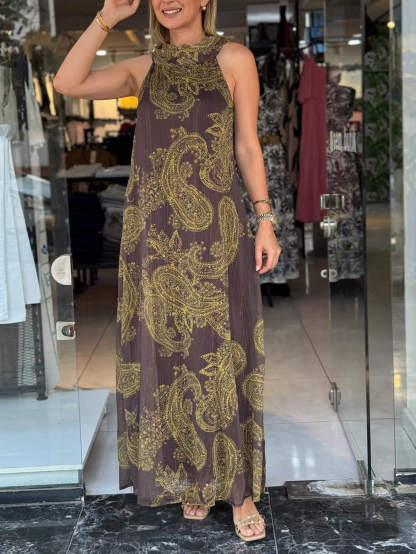 Glittery Vintage Paisley Pattern Dress