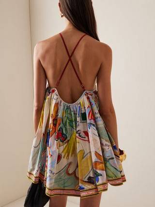 Halter Neck Printed Mini Dress