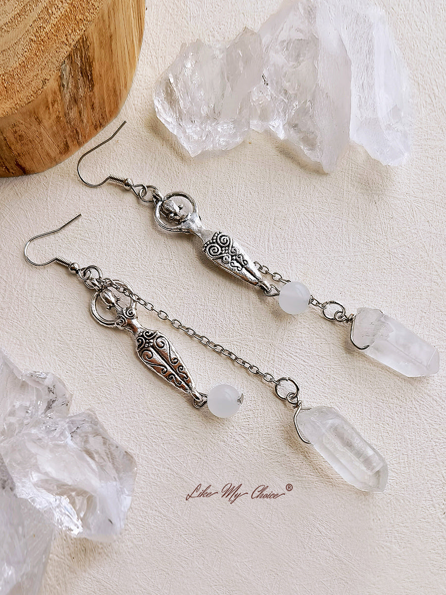 Goddess Reiki Energy Quartz Earrings-Likemychoice
