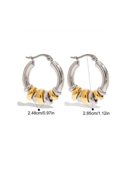 Minimalist Circle Two-Tone Earrings