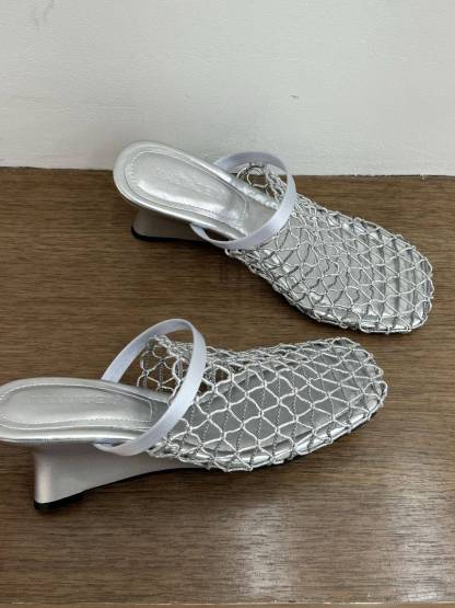 Fishnet Wedge Slippers