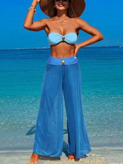 Bikini Wide Leg Pants Beach Three-Piece Set