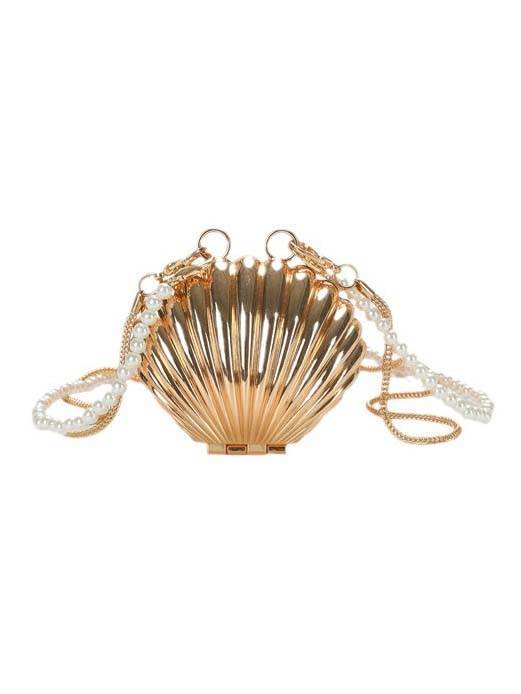 Shell Pearl Double Chain Bag