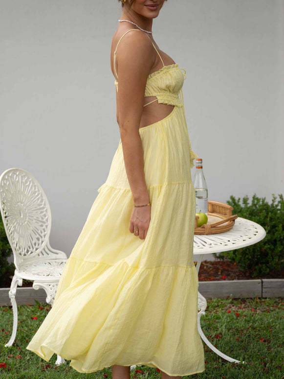 Sling Hollow Backless Large Pendulum Dress