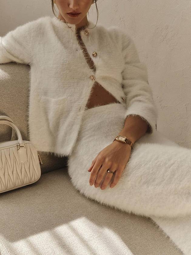 Elegant Knitted Cardigan And Skirt Suit