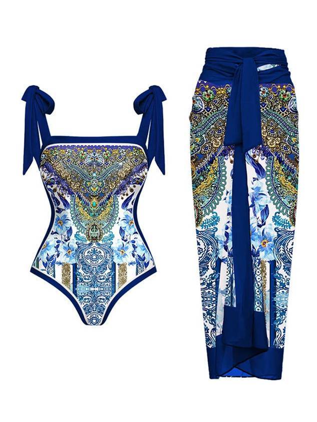 One Piece Swimsuit Chiffon Skirt Two-piece set