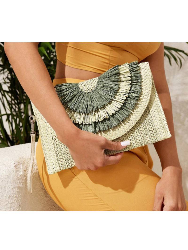 Tassel Straw Bag Clutch