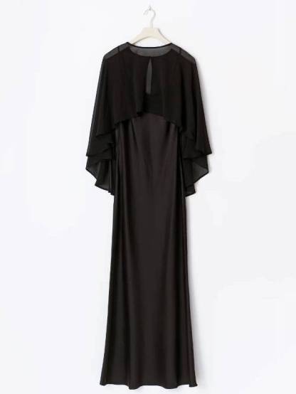 Cape Design Sling Maxi Dress