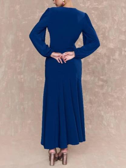 V-Neck Irregular Hem Maxi Dress