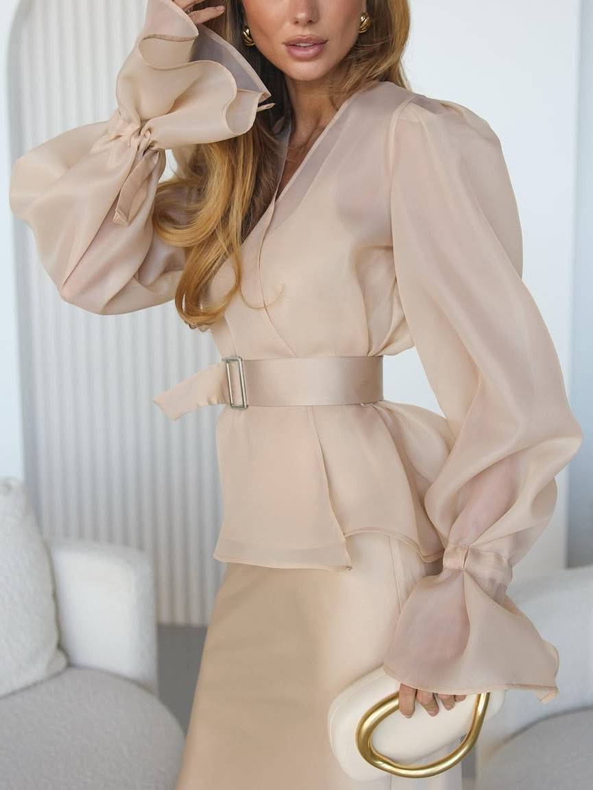 Tulle Shirt Sling Dress And Belt Set