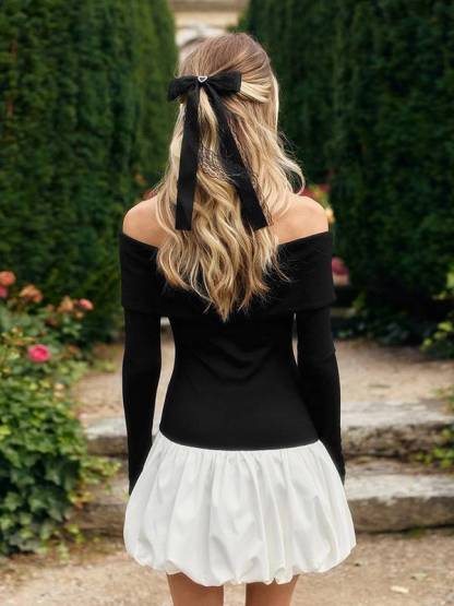 Off-shoulder Bud Mini Dress