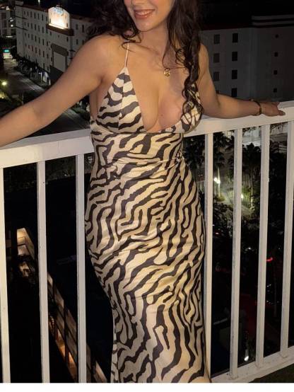 Zebra-print Sling Maxi Dress