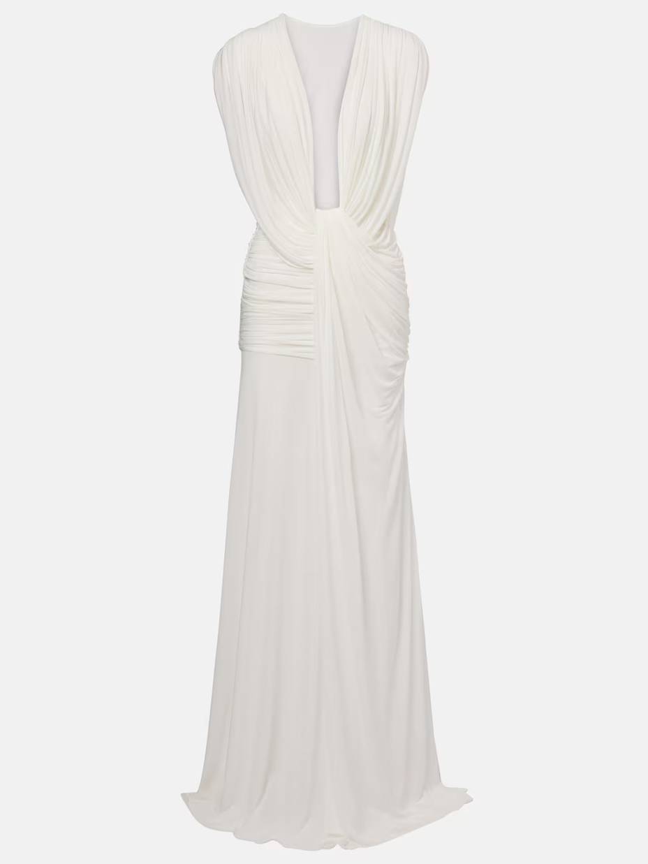 Minimalist Deep V-Neck Maxi Dress