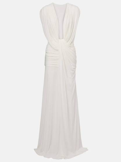 Minimalist Deep V-Neck Maxi Dress