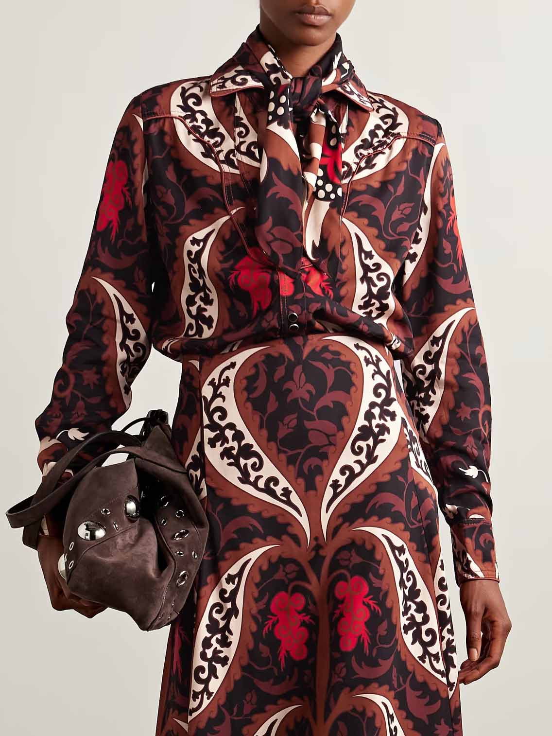 Retro Collar Printed Shirt