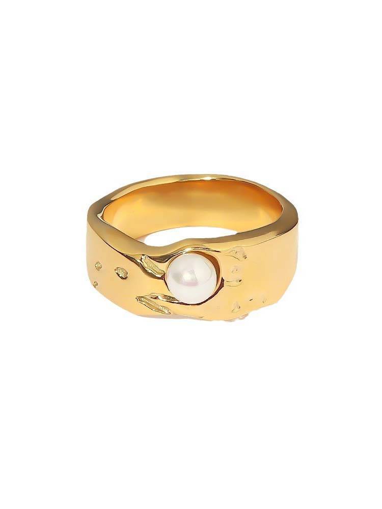 Shell Starfish Pearl Ring