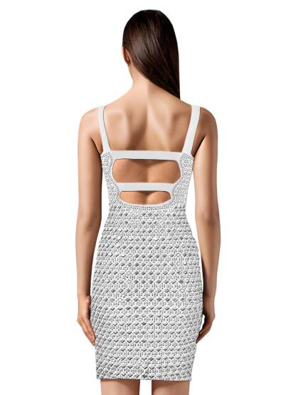 Rhinestone Slim Sling Mini Dress