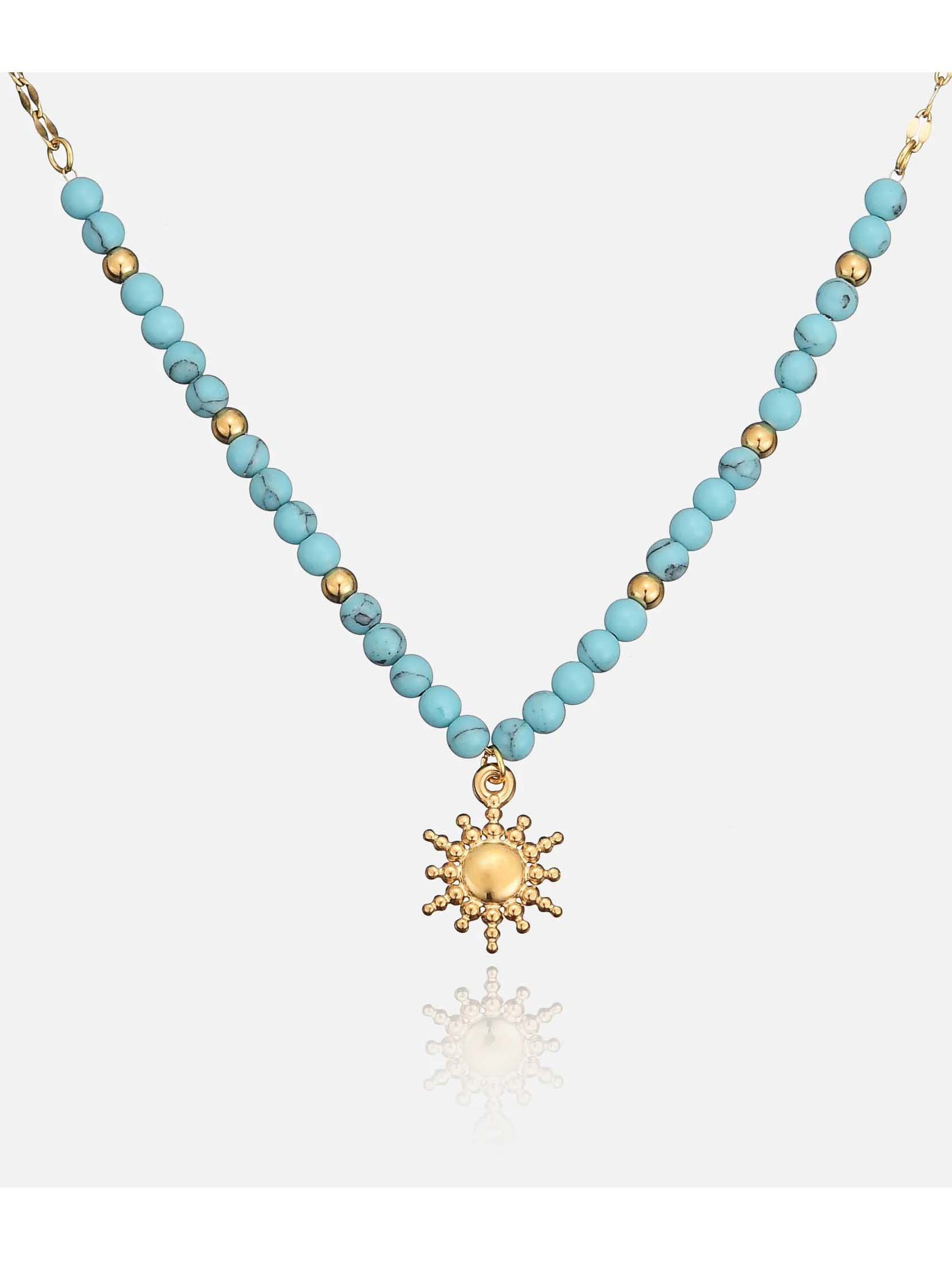 Turquoise Sun Pendant Necklace