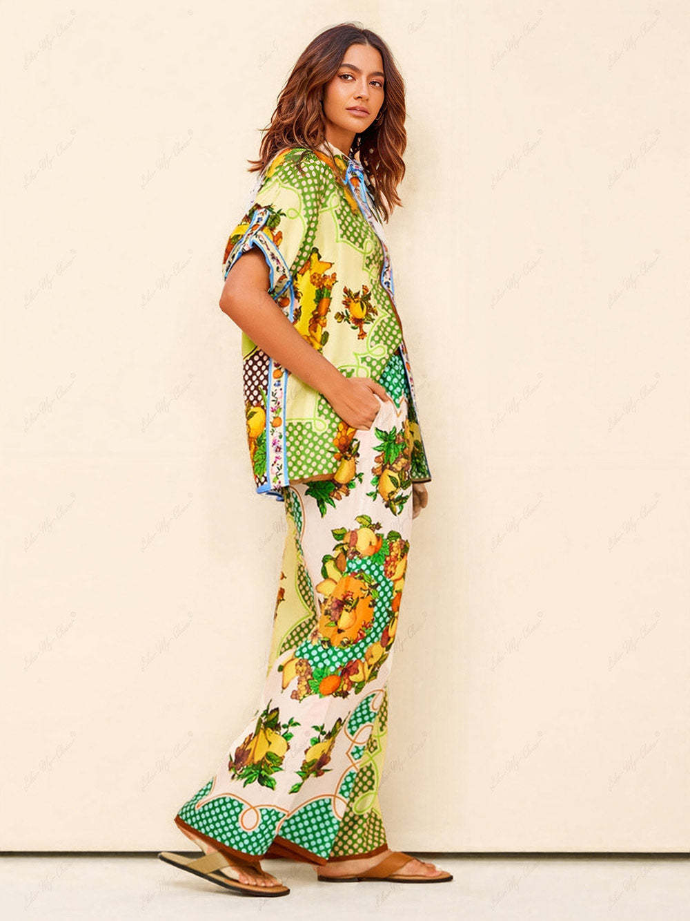 Multicolor Print Lemon Pants