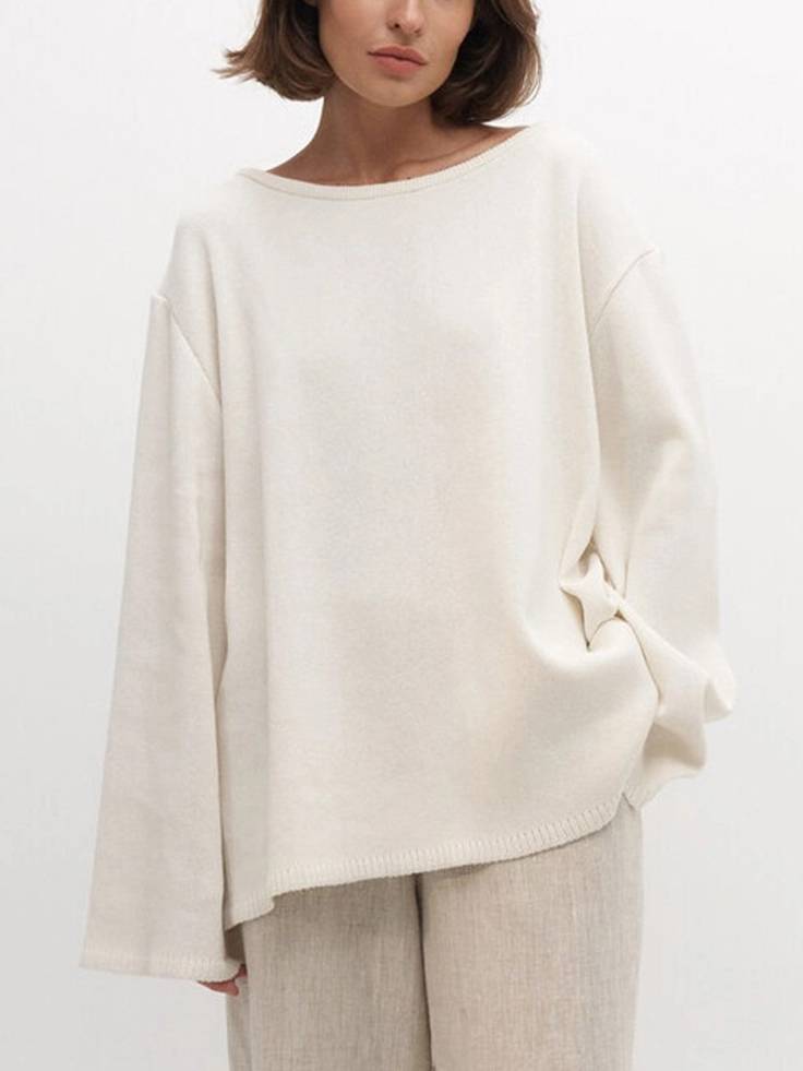 Loose Backless Pullover Sweater