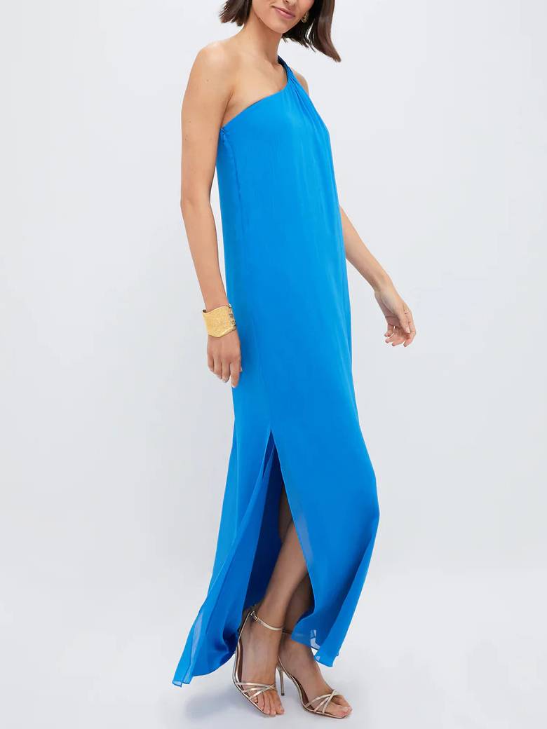 One-shoulder Side Slit Dress
