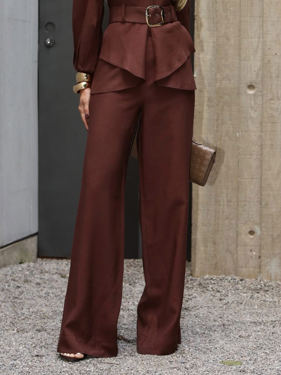 Fashionable Casual High-waist Wide-leg Pants