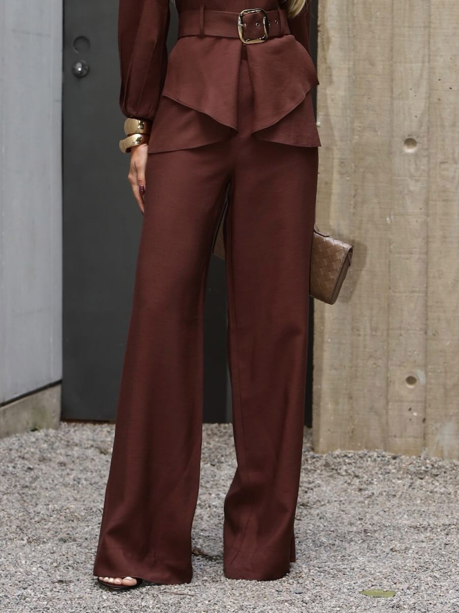 Fashionable Casual High-waist Wide-leg Pants