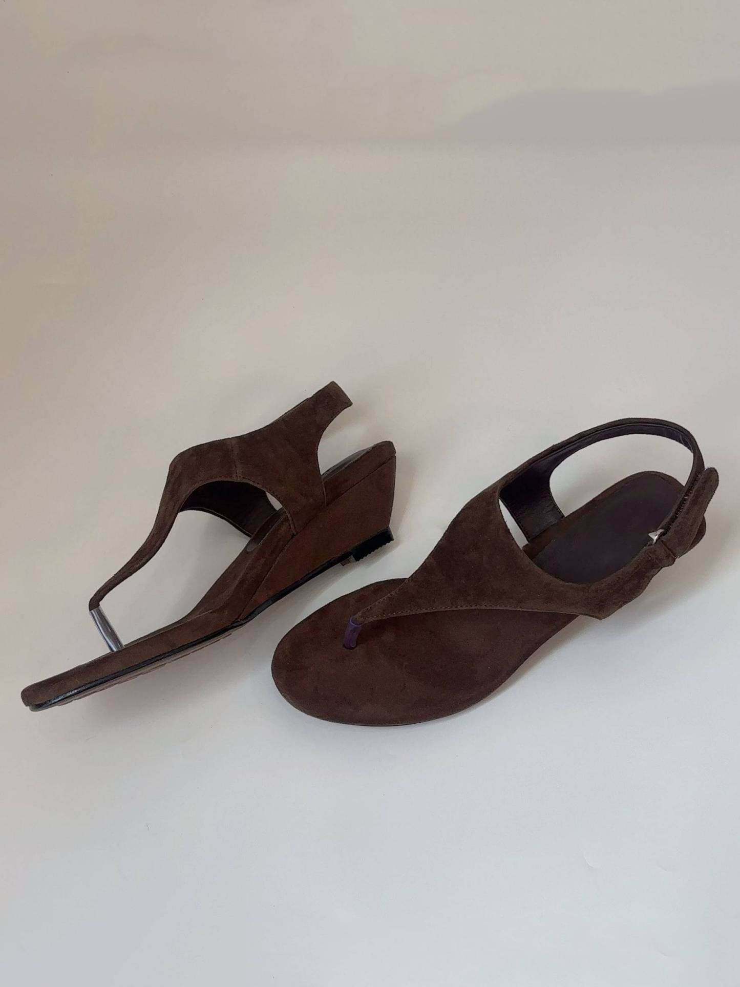 Minimalist Suede Heel Sandals