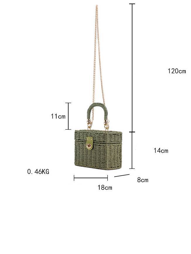Small Square Box Woven Bag Chain Bag