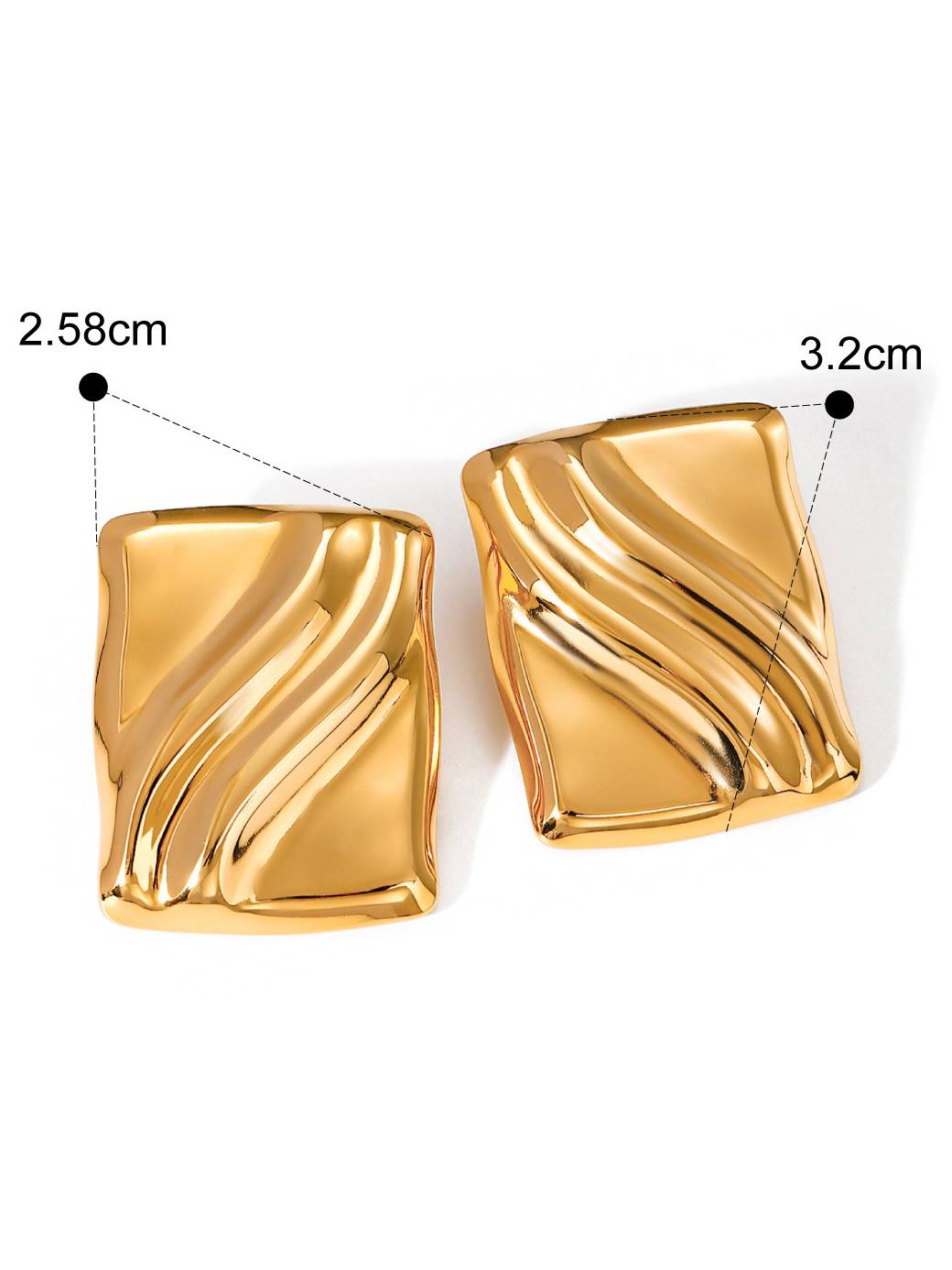 Water Ripple Square Earrings