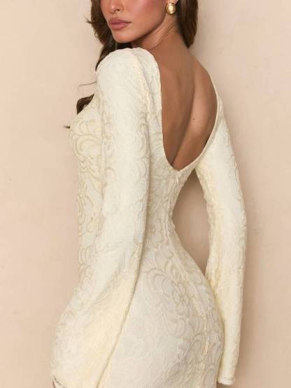 Lace Scarf Design Maxi Dress