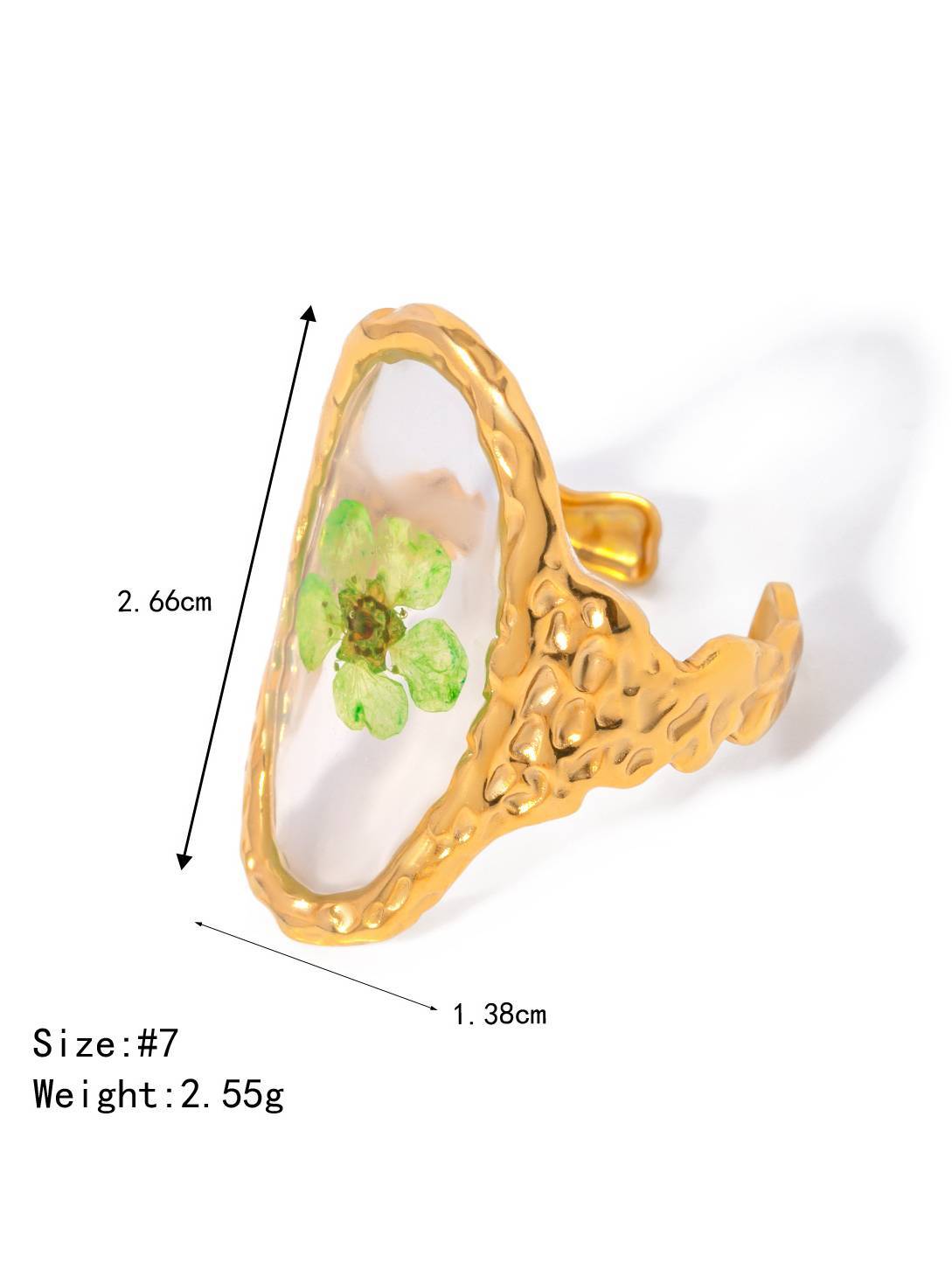 Sunflower Four-leaf Clover Eternal Flower Ring