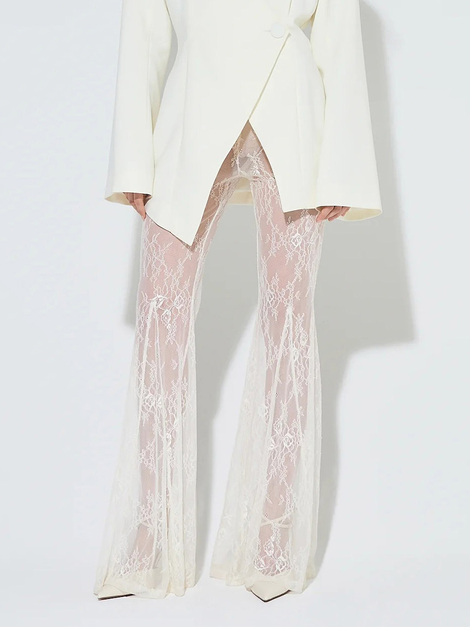 Elegant Minimalist Asymmetric White Blazer