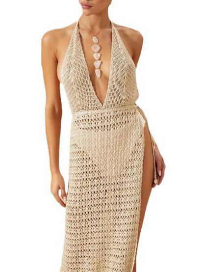 Knit Bikini Cover-up Sun Protection Dress